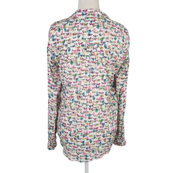 Maeve by Anthropologie white multicolor butterfly print blouse top 0 - Picture 4 of 8
